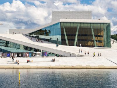 OSLO, NORWAY - AUGUST 14: The Oslo Opera House on August 14, 2014 in Oslo.